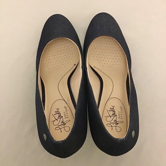 Life Stride 11W Parigi Blue Denim Heels Women’s Pumps Comfort Shoes Wide Width - Picture 7 of 11